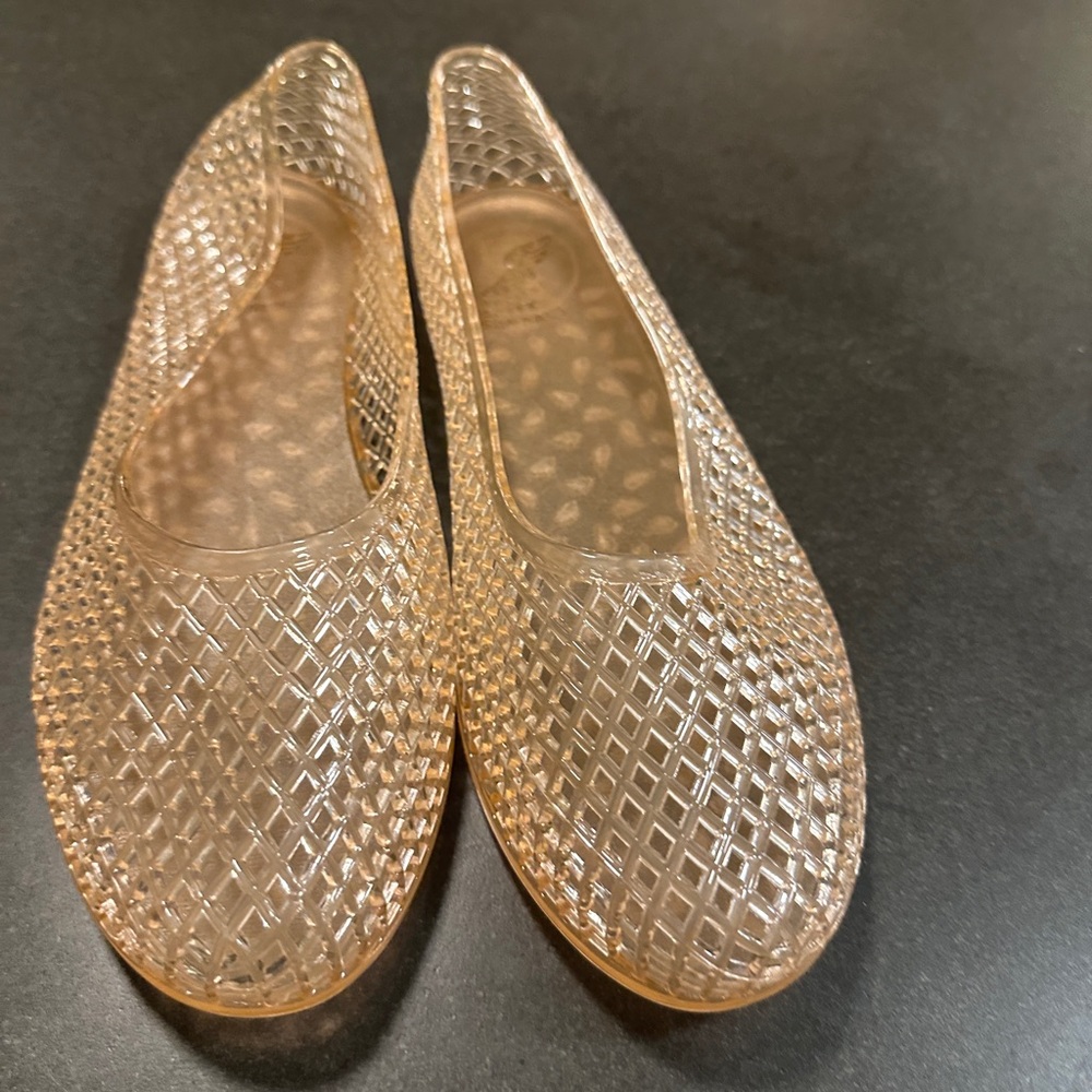 Ancient Greek Sandals Clear Mesh Flats